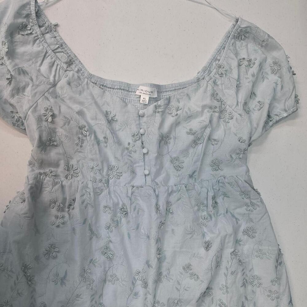 Kirious light blue floral embroidered